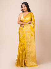 KAVVYA SOFT & LIGHT WEIGHT YELLOW ORGANZA SILK